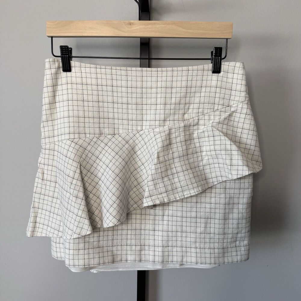 Joie Porcelain Botan Plaid Mini Skirt Size 8